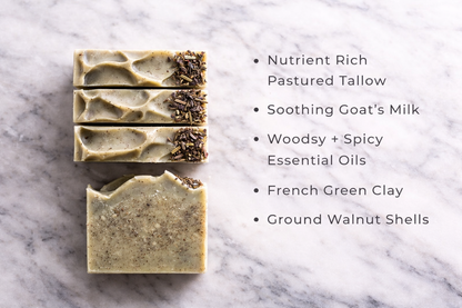 Cedarwood + Fir Needle Tallow + Goat's Milk Soap