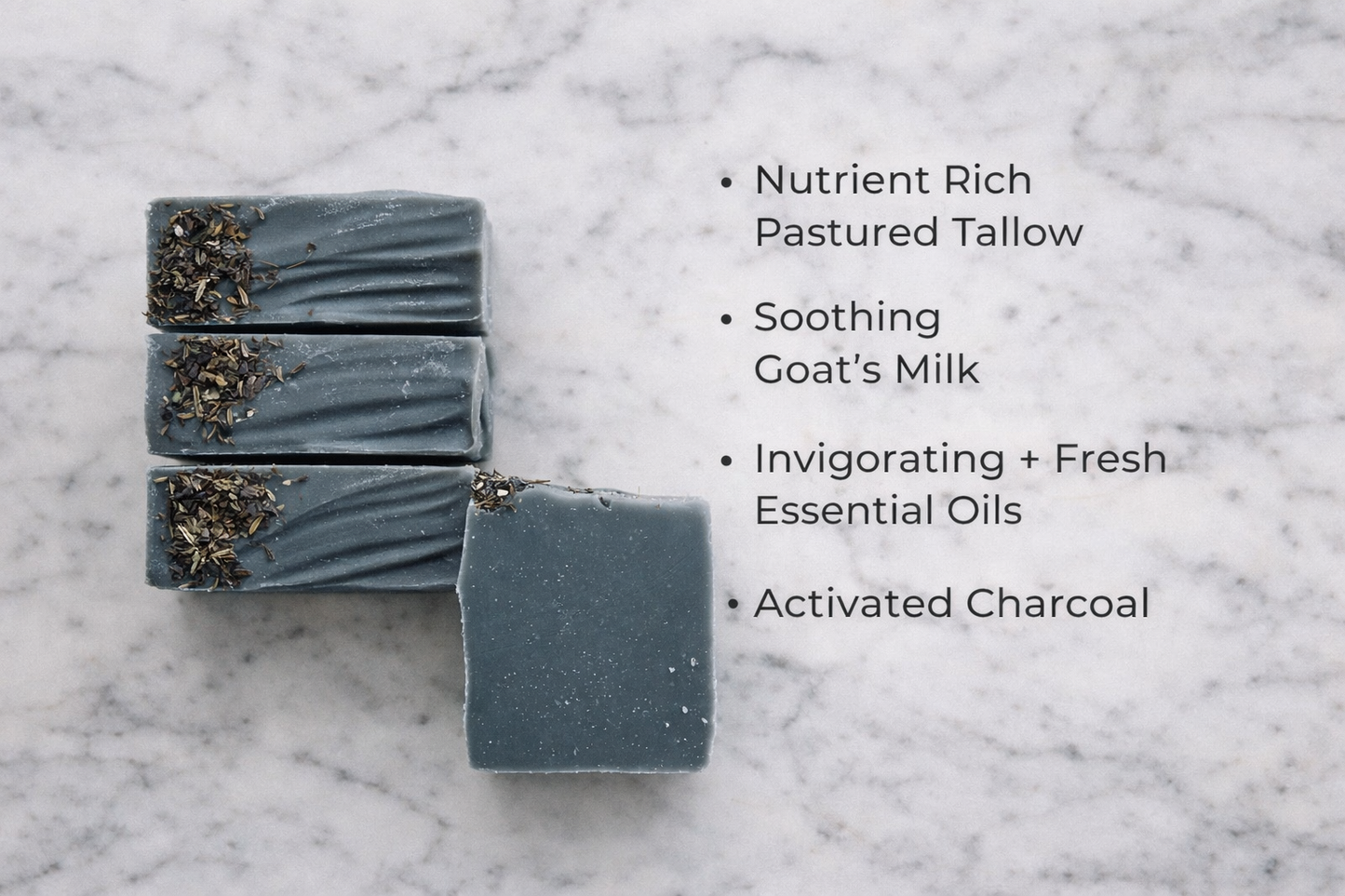 Peppermint + Charcoal Tallow + Goat's Milk Soap