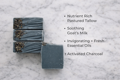 Peppermint + Charcoal Tallow + Goat's Milk Soap