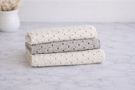 Organic Cotton Washcloths - Hand Crafted