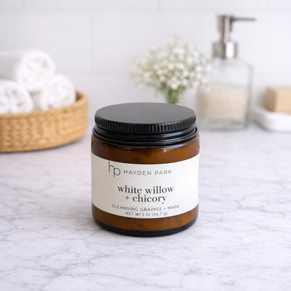 White Willow + Chicory Prebiotic Cleansing Grains + Mask